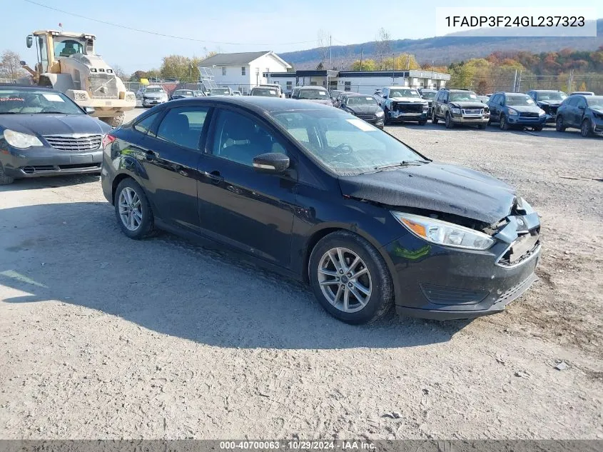 2016 Ford Focus Se VIN: 1FADP3F24GL237323 Lot: 40700063