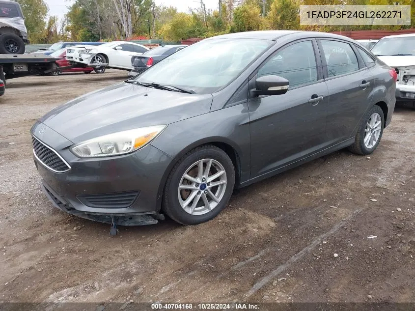 2016 Ford Focus Se VIN: 1FADP3F24GL262271 Lot: 40704168