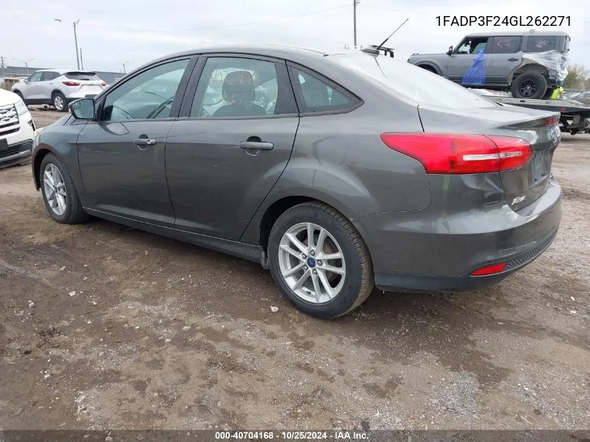 2016 Ford Focus Se VIN: 1FADP3F24GL262271 Lot: 40704168