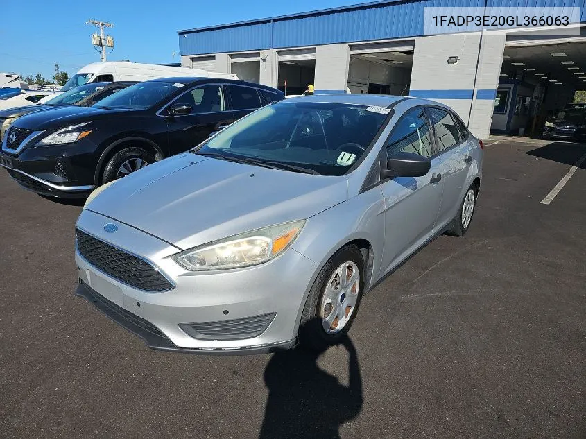 2016 Ford Focus S VIN: 1FADP3E20GL366063 Lot: 40713710