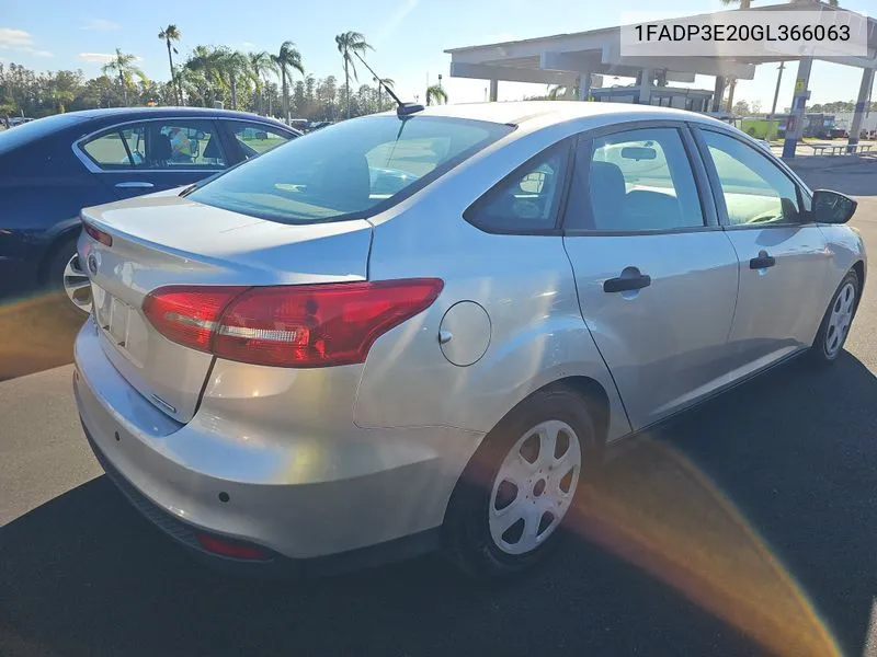 2016 Ford Focus S VIN: 1FADP3E20GL366063 Lot: 40713710