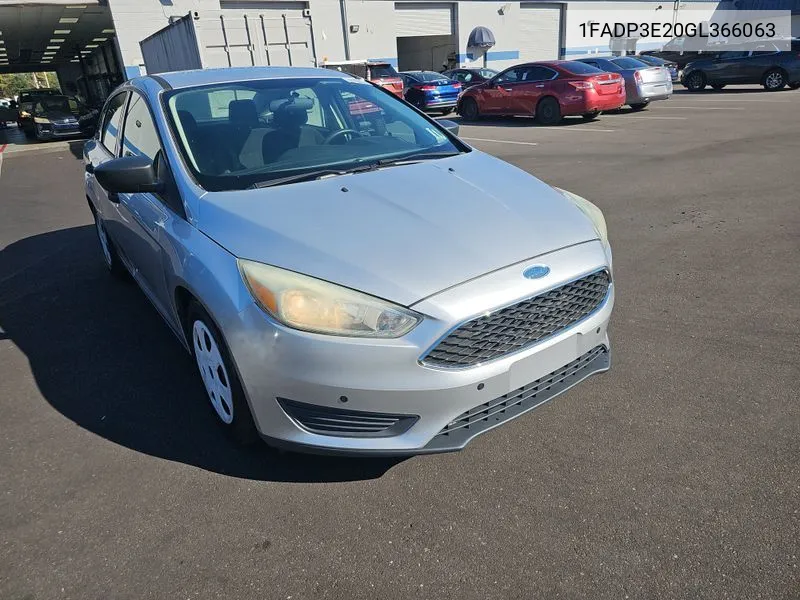 2016 Ford Focus S VIN: 1FADP3E20GL366063 Lot: 40713710