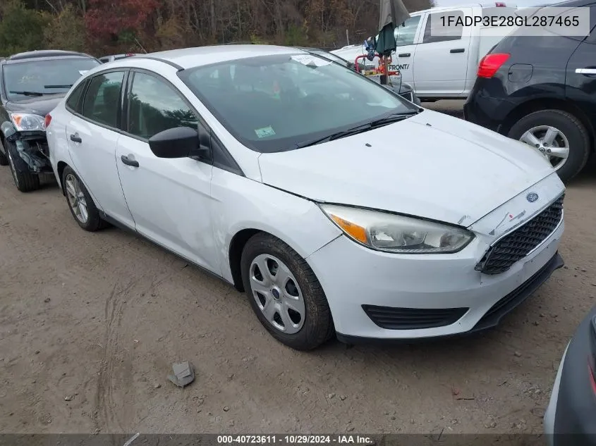 2016 Ford Focus S VIN: 1FADP3E28GL287465 Lot: 40723611