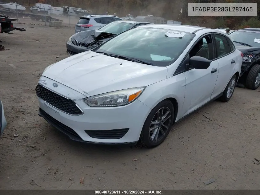 2016 Ford Focus S VIN: 1FADP3E28GL287465 Lot: 40723611