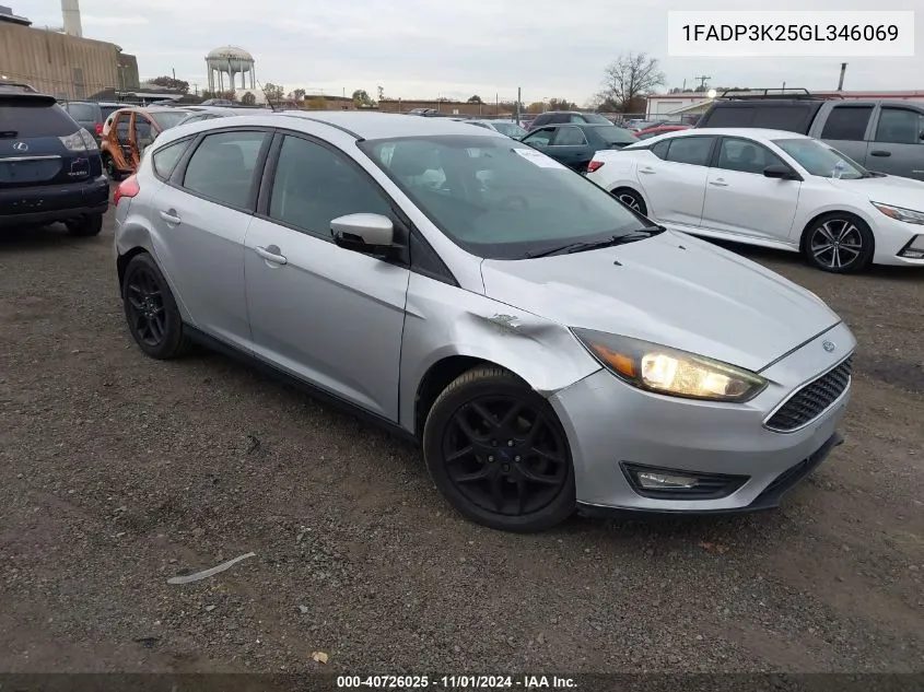 2016 Ford Focus Se VIN: 1FADP3K25GL346069 Lot: 40726025