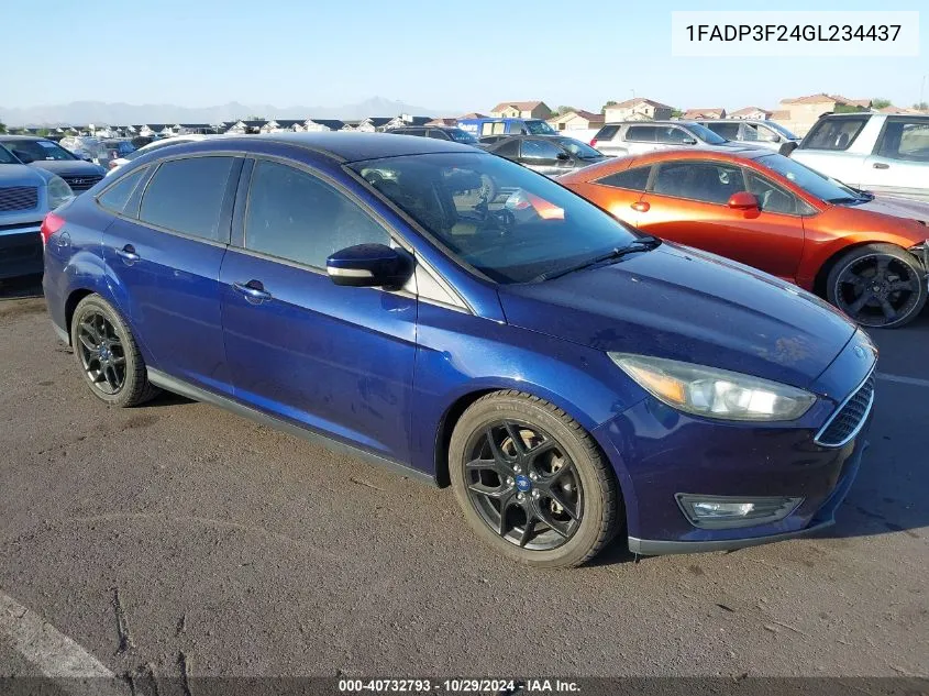 2016 Ford Focus Se VIN: 1FADP3F24GL234437 Lot: 40732793