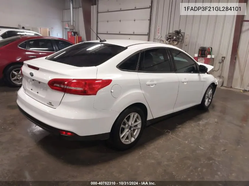 2016 Ford Focus Se VIN: 1FADP3F21GL284101 Lot: 40752310