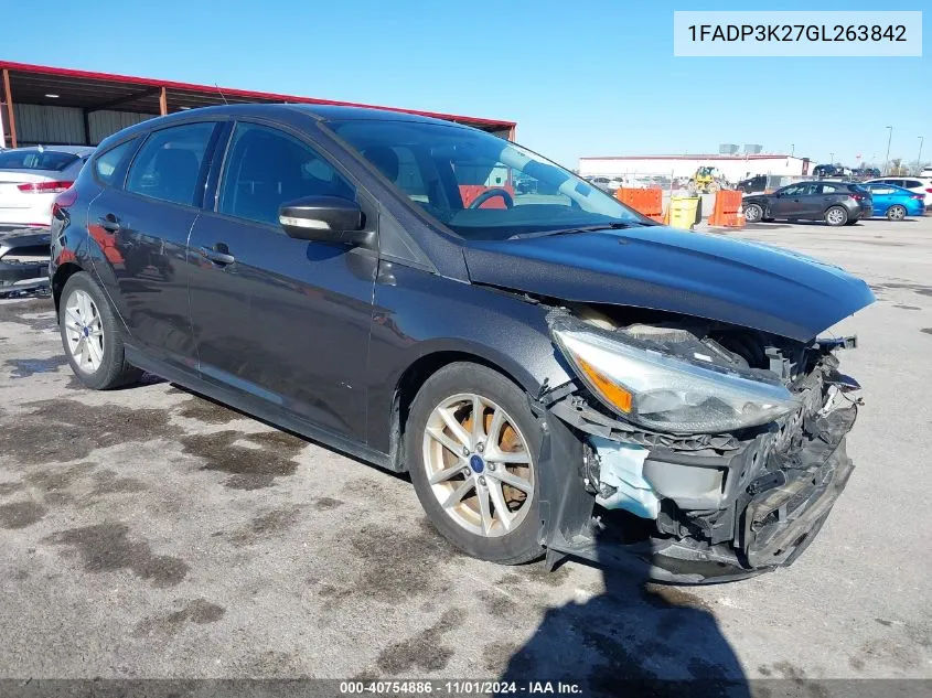 2016 Ford Focus Se VIN: 1FADP3K27GL263842 Lot: 40754886