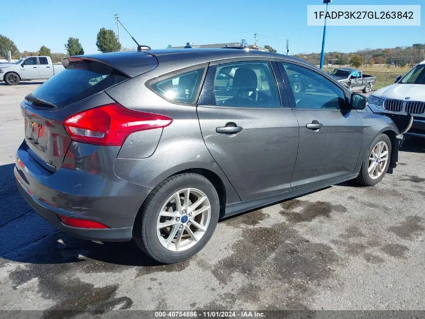 2016 Ford Focus Se VIN: 1FADP3K27GL263842 Lot: 40754886