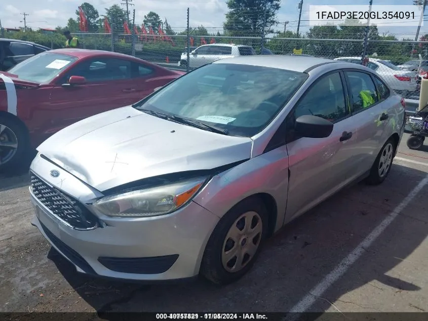 2016 Ford Focus S VIN: 1FADP3E20GL354091 Lot: 40757821