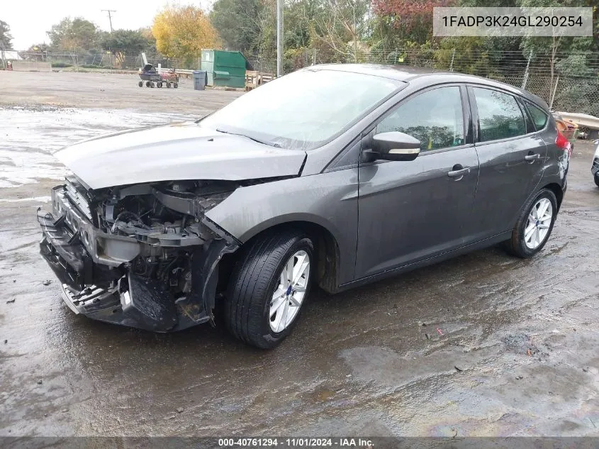 2016 Ford Focus Se VIN: 1FADP3K24GL290254 Lot: 40761294