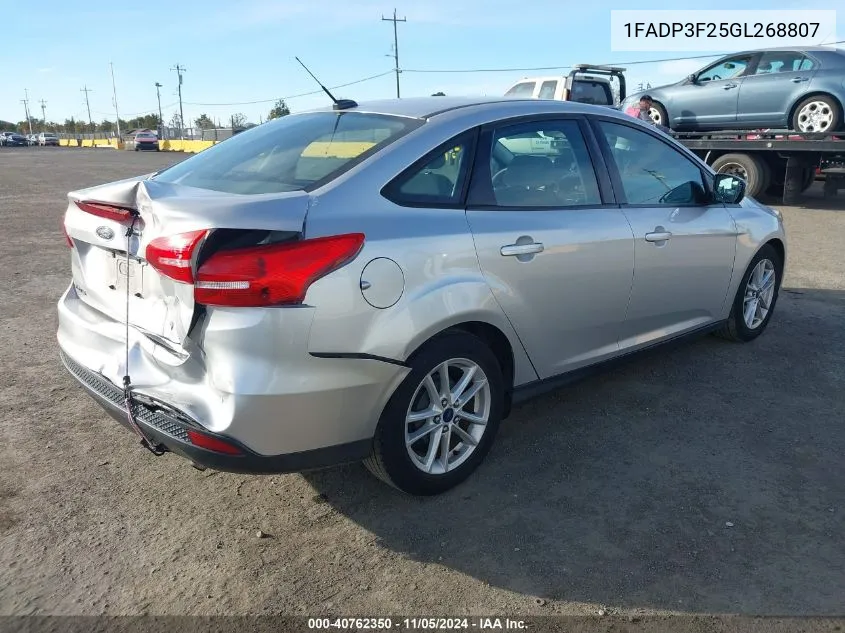 2016 Ford Focus Se VIN: 1FADP3F25GL268807 Lot: 40762350