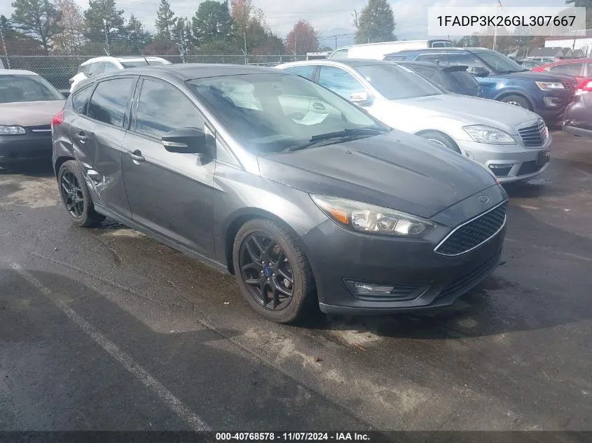 2016 Ford Focus Se VIN: 1FADP3K26GL307667 Lot: 40768578