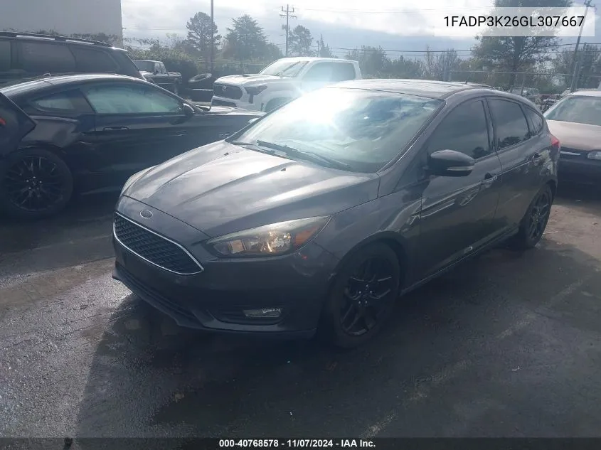 2016 Ford Focus Se VIN: 1FADP3K26GL307667 Lot: 40768578