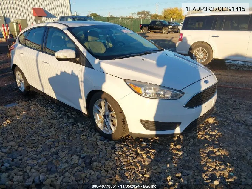 2016 Ford Focus Se VIN: 1FADP3K27GL291415 Lot: 40770051