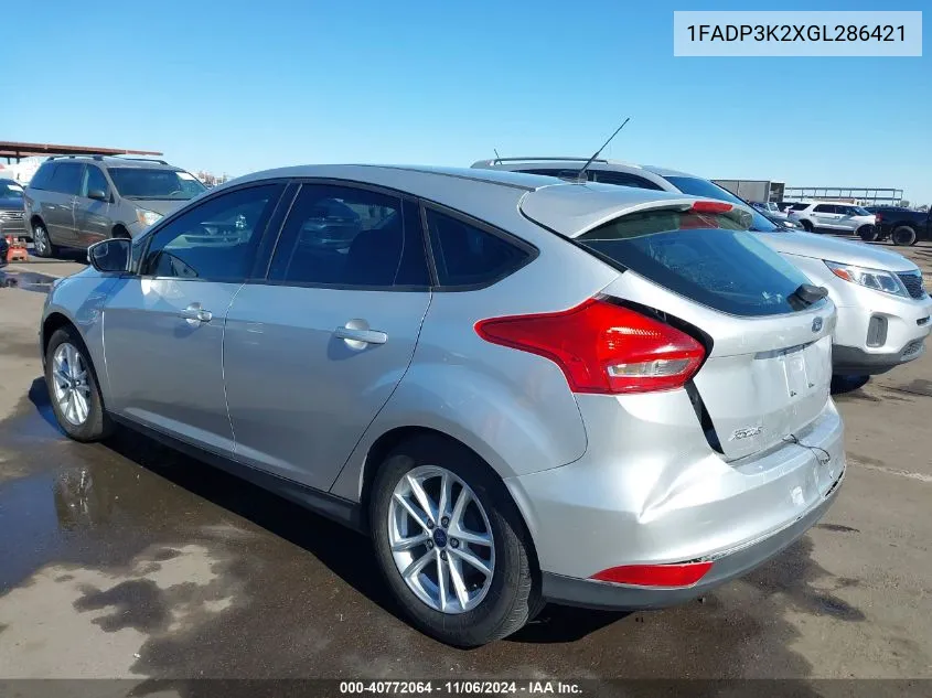 2016 Ford Focus Se VIN: 1FADP3K2XGL286421 Lot: 40772064