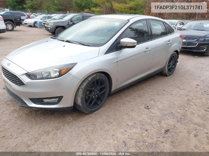 2016 Ford Focus Se VIN: 1FADP3F21GL371741 Lot: 40784055