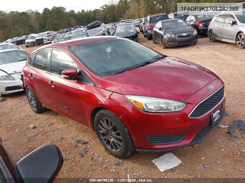 2016 Ford Focus Se VIN: 1FADP3K27GL282388 Lot: 40786120