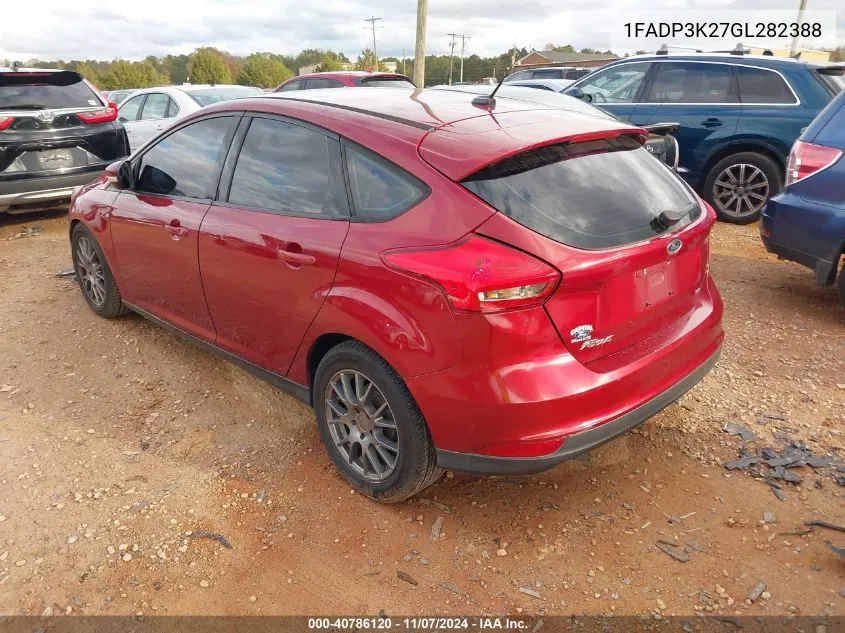 2016 Ford Focus Se VIN: 1FADP3K27GL282388 Lot: 40786120