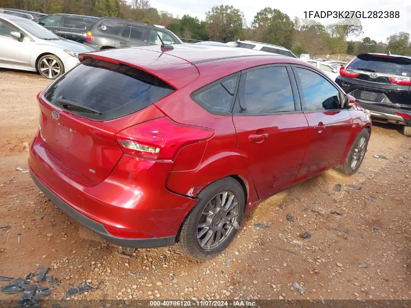 2016 Ford Focus Se VIN: 1FADP3K27GL282388 Lot: 40786120