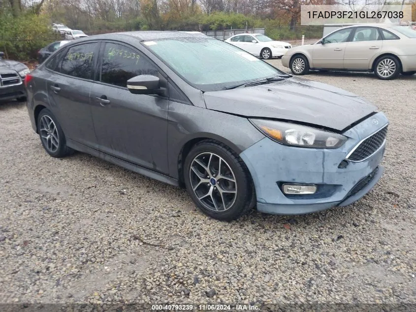 2016 Ford Focus Se VIN: 1FADP3F21GL267038 Lot: 40793239