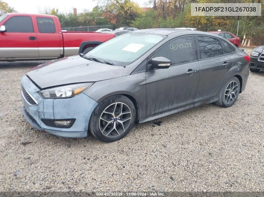 2016 Ford Focus Se VIN: 1FADP3F21GL267038 Lot: 40793239