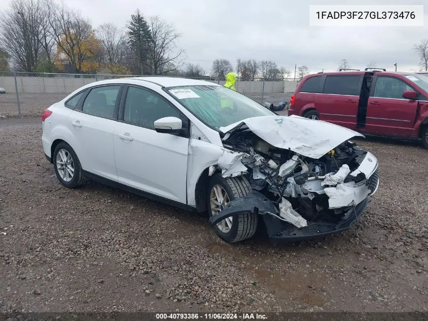 2016 Ford Focus Se VIN: 1FADP3F27GL373476 Lot: 40793386