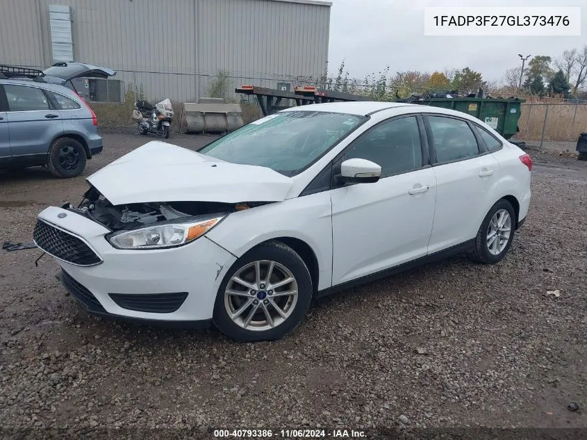 2016 Ford Focus Se VIN: 1FADP3F27GL373476 Lot: 40793386