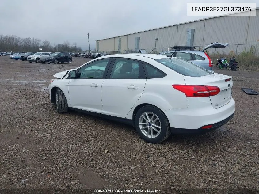 2016 Ford Focus Se VIN: 1FADP3F27GL373476 Lot: 40793386