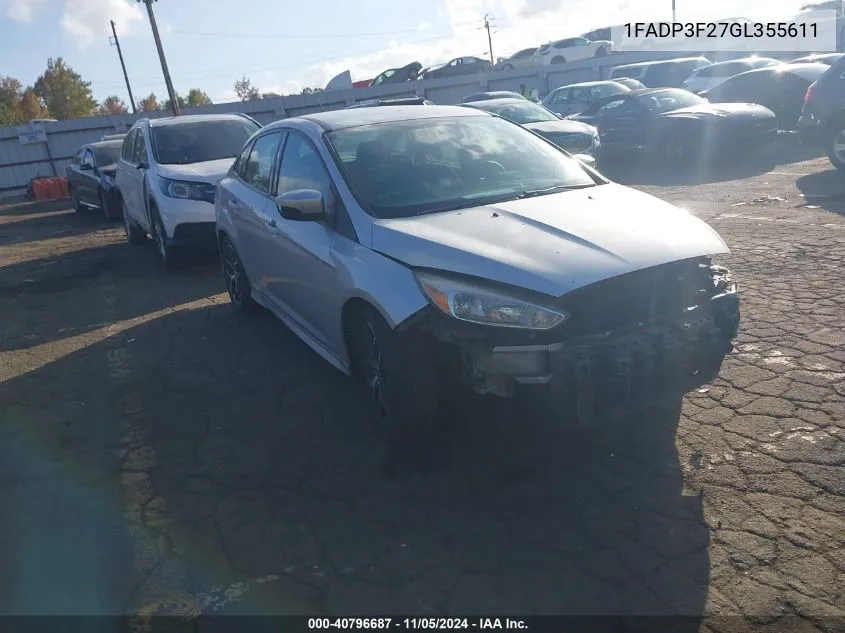 2016 Ford Focus Se VIN: 1FADP3F27GL355611 Lot: 40796687