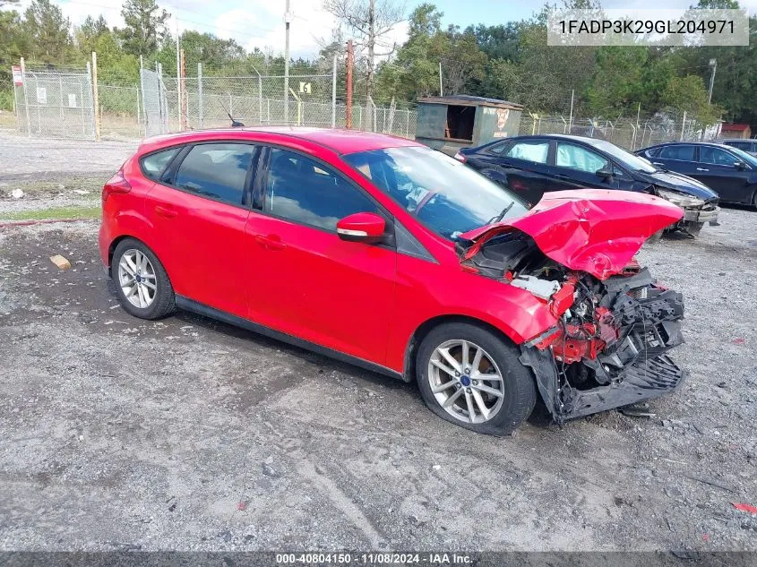 2016 Ford Focus Se VIN: 1FADP3K29GL204971 Lot: 40804150