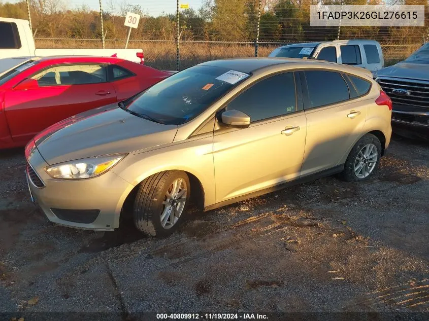 2016 Ford Focus Se VIN: 1FADP3K26GL276615 Lot: 40809912