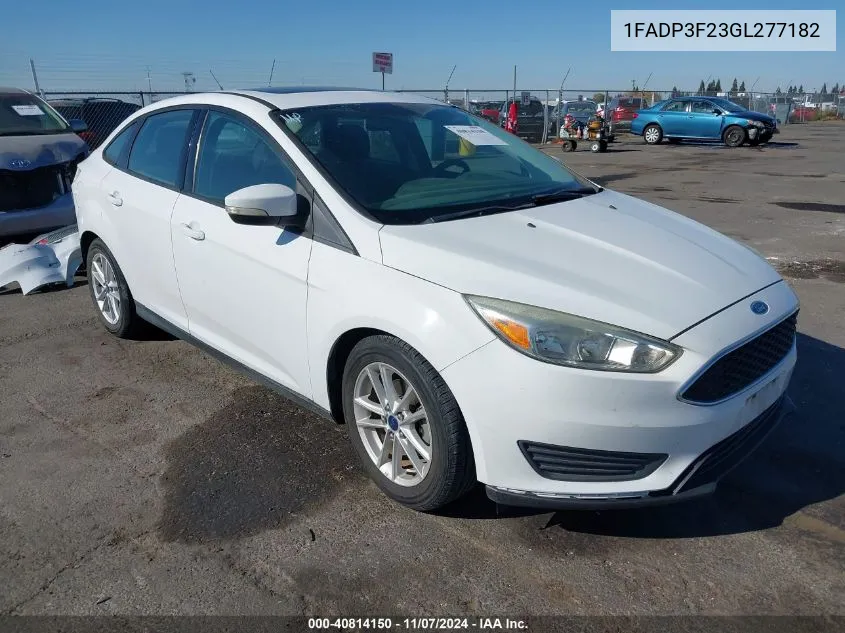 2016 Ford Focus Se VIN: 1FADP3F23GL277182 Lot: 40814150