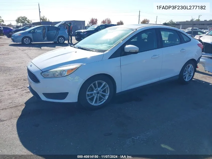 2016 Ford Focus Se VIN: 1FADP3F23GL277182 Lot: 40814150