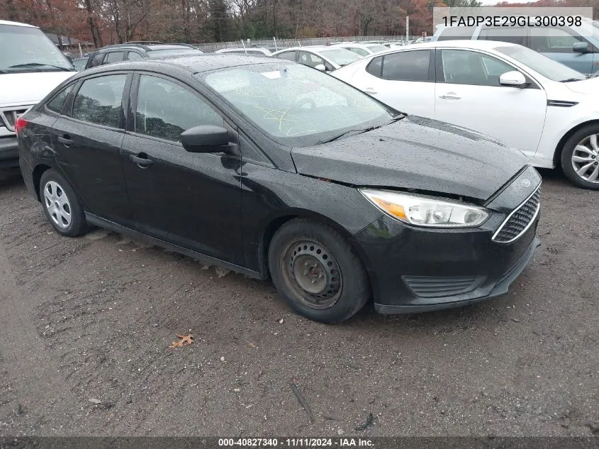 2016 Ford Focus S VIN: 1FADP3E29GL300398 Lot: 40827340