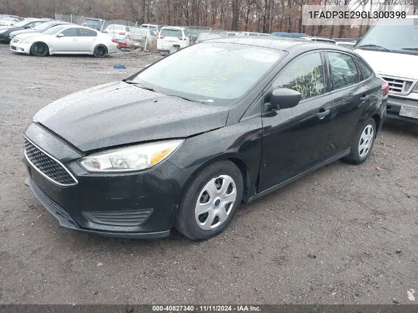 2016 Ford Focus S VIN: 1FADP3E29GL300398 Lot: 40827340