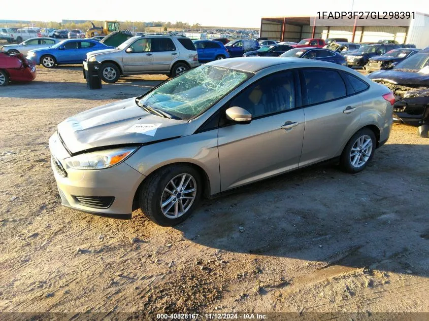 2016 Ford Focus Se VIN: 1FADP3F27GL298391 Lot: 40828167