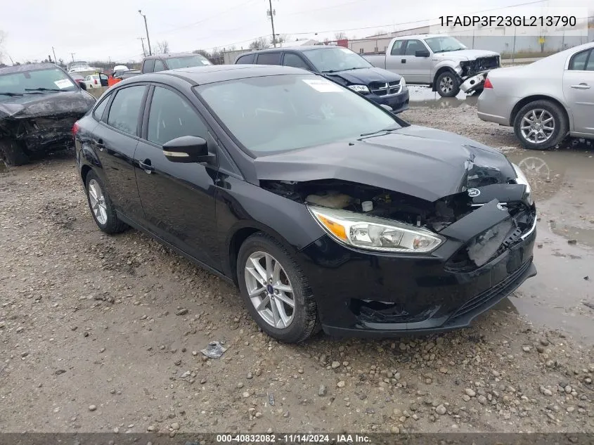 2016 Ford Focus Se VIN: 1FADP3F23GL213790 Lot: 40832082