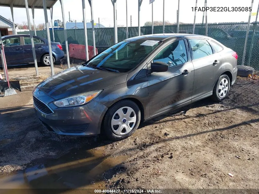 2016 Ford Focus S VIN: 1FADP3E22GL305085 Lot: 40844427