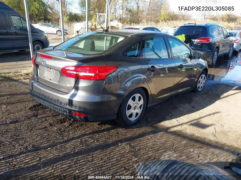 2016 Ford Focus S VIN: 1FADP3E22GL305085 Lot: 40844427