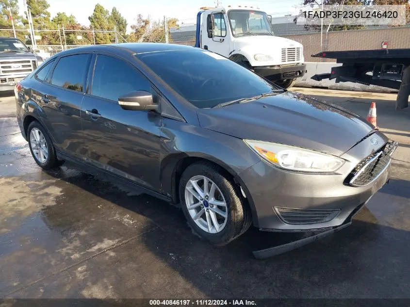 2016 Ford Focus Se VIN: 1FADP3F23GL246420 Lot: 40846197