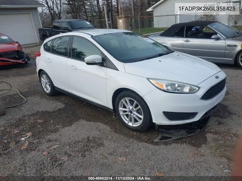 2016 Ford Focus Se VIN: 1FADP3K26GL358425 Lot: 40853214