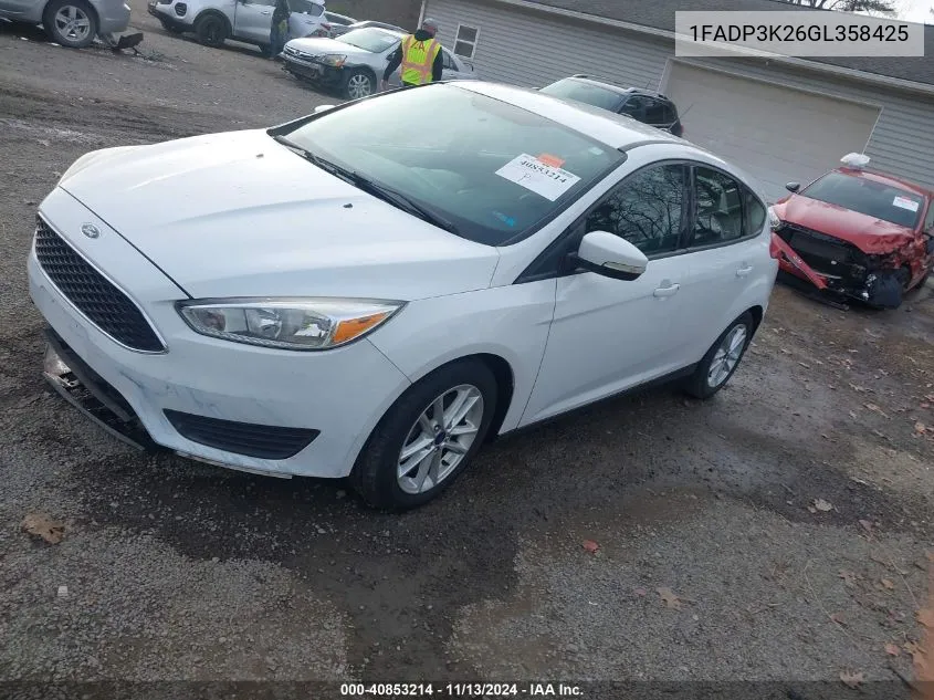 2016 Ford Focus Se VIN: 1FADP3K26GL358425 Lot: 40853214