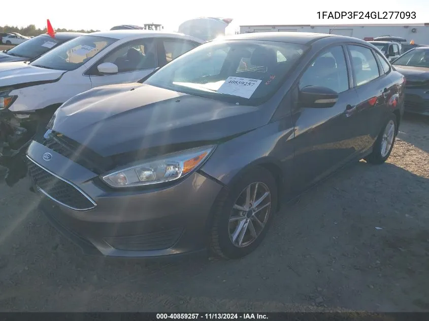 2016 Ford Focus Se VIN: 1FADP3F24GL277093 Lot: 40859257