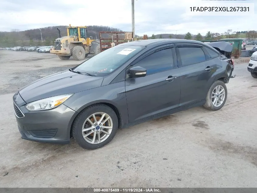 2016 Ford Focus Se VIN: 1FADP3F2XGL267331 Lot: 40875489