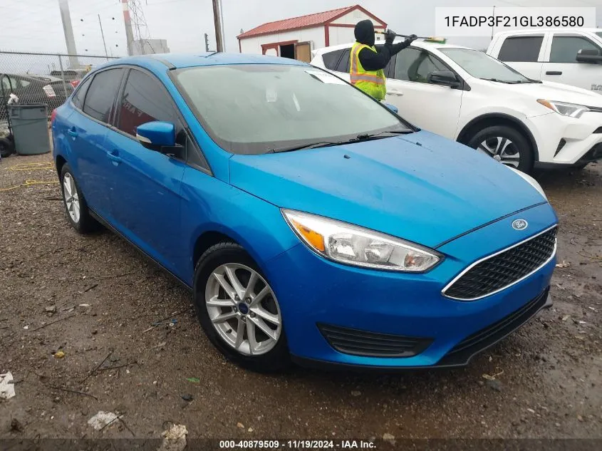 2016 Ford Focus Se VIN: 1FADP3F21GL386580 Lot: 40879509