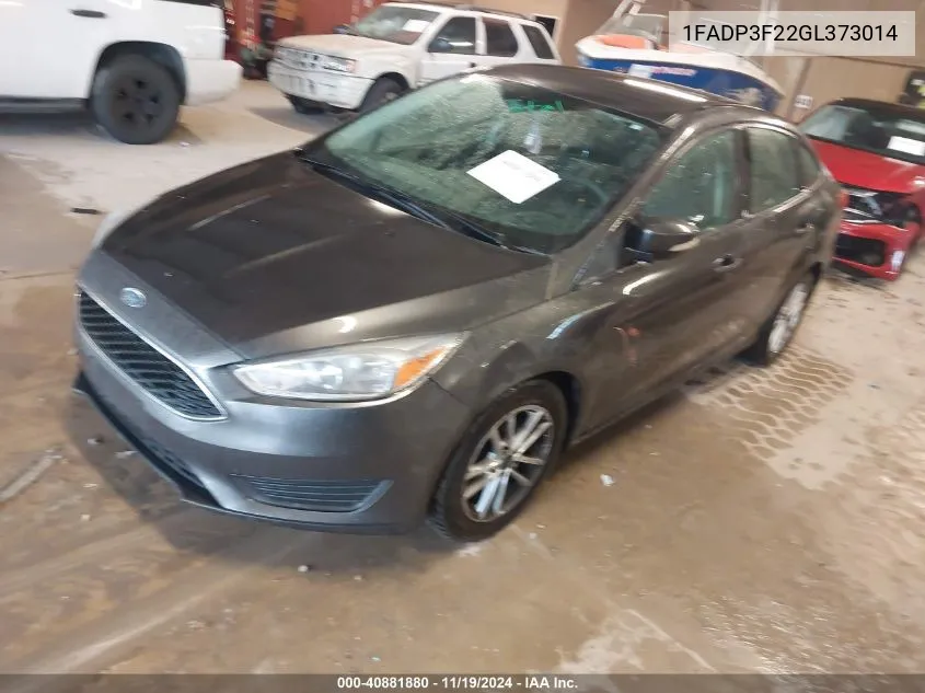 2016 Ford Focus Se VIN: 1FADP3F22GL373014 Lot: 40881880