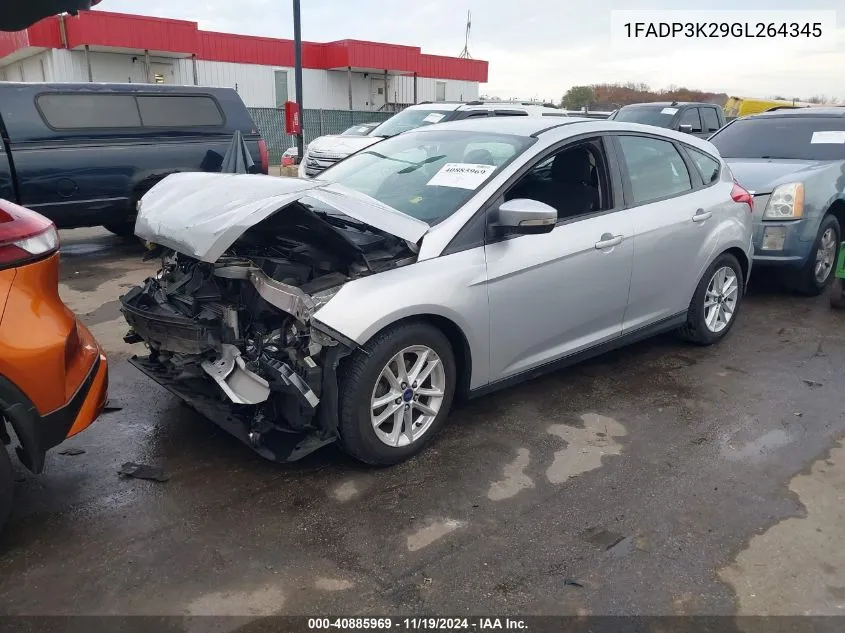 2016 Ford Focus Se VIN: 1FADP3K29GL264345 Lot: 40885969