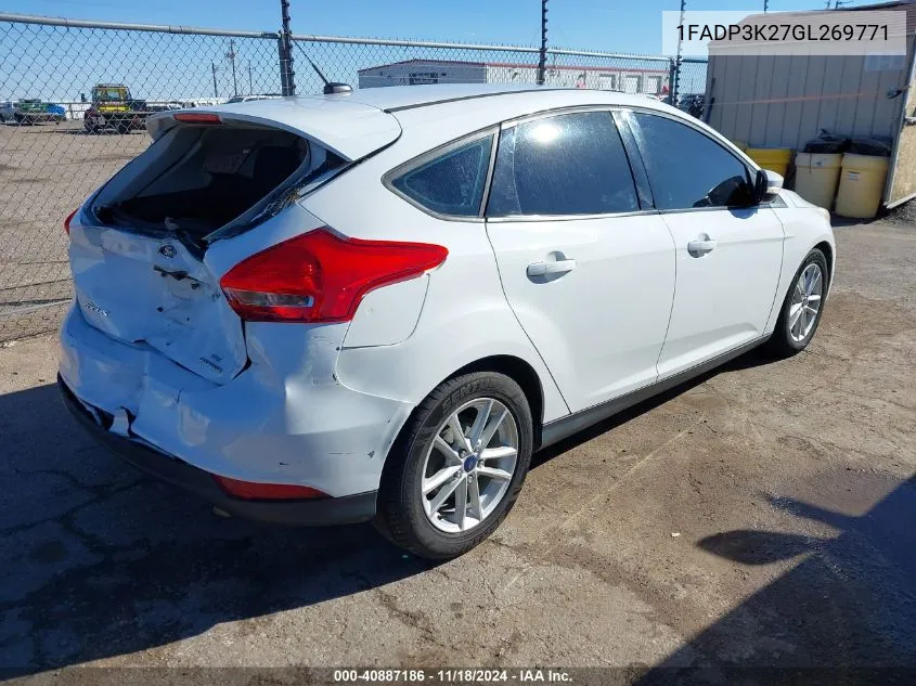 2016 Ford Focus Se VIN: 1FADP3K27GL269771 Lot: 40887186