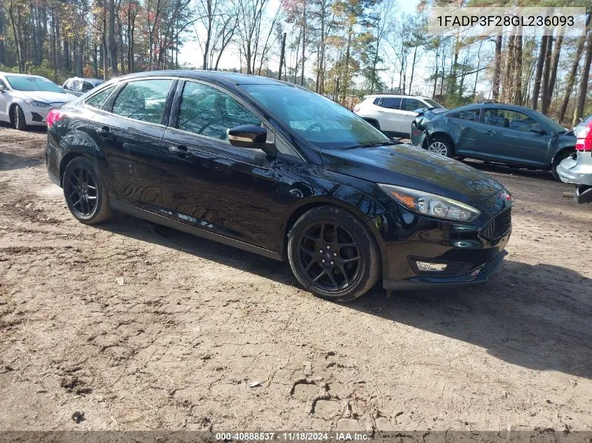 2016 Ford Focus Se VIN: 1FADP3F28GL236093 Lot: 40888537